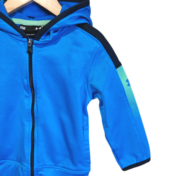 Under Armour Toddler Full Zip Sweatshirt Blue Boy's Size 24 Months - Picture 4 of 7